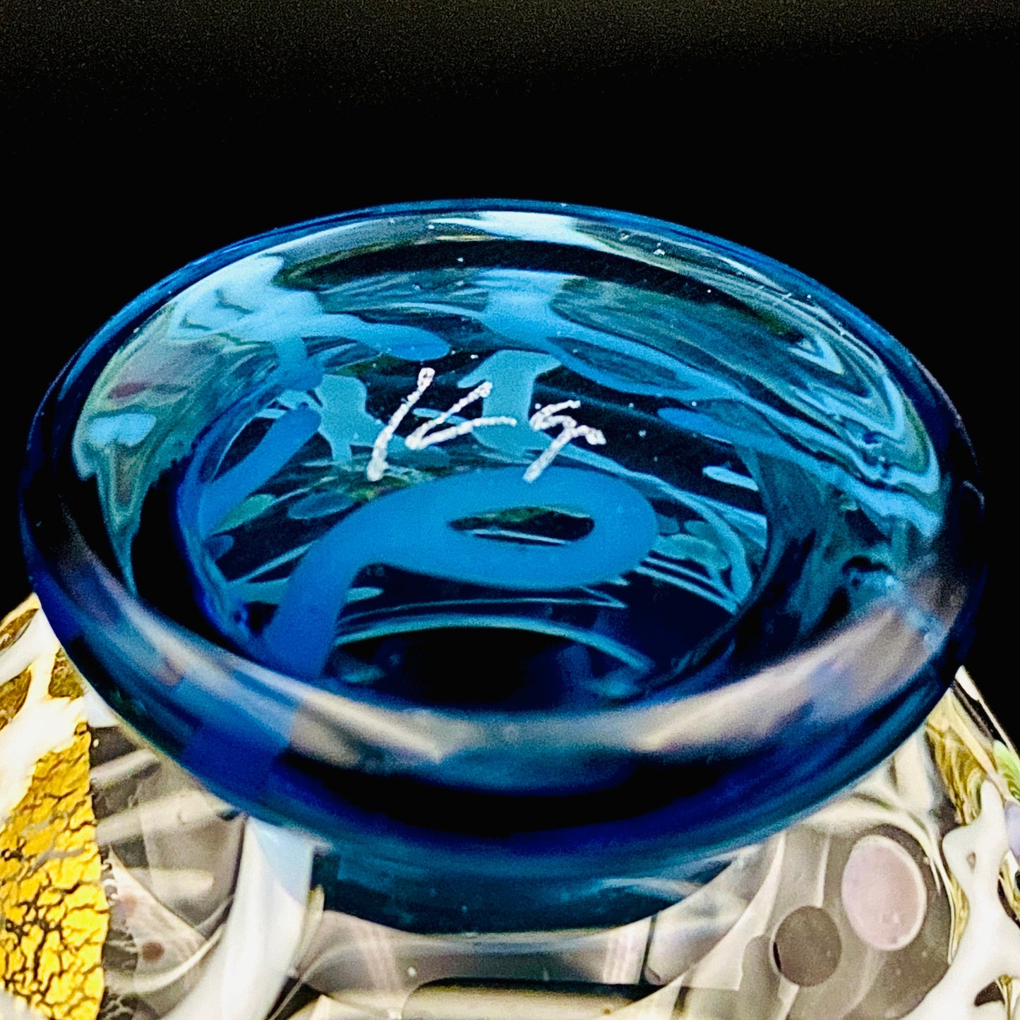 石井 康治 作 手吹き硝子 白硝子 海月 クラゲ #94