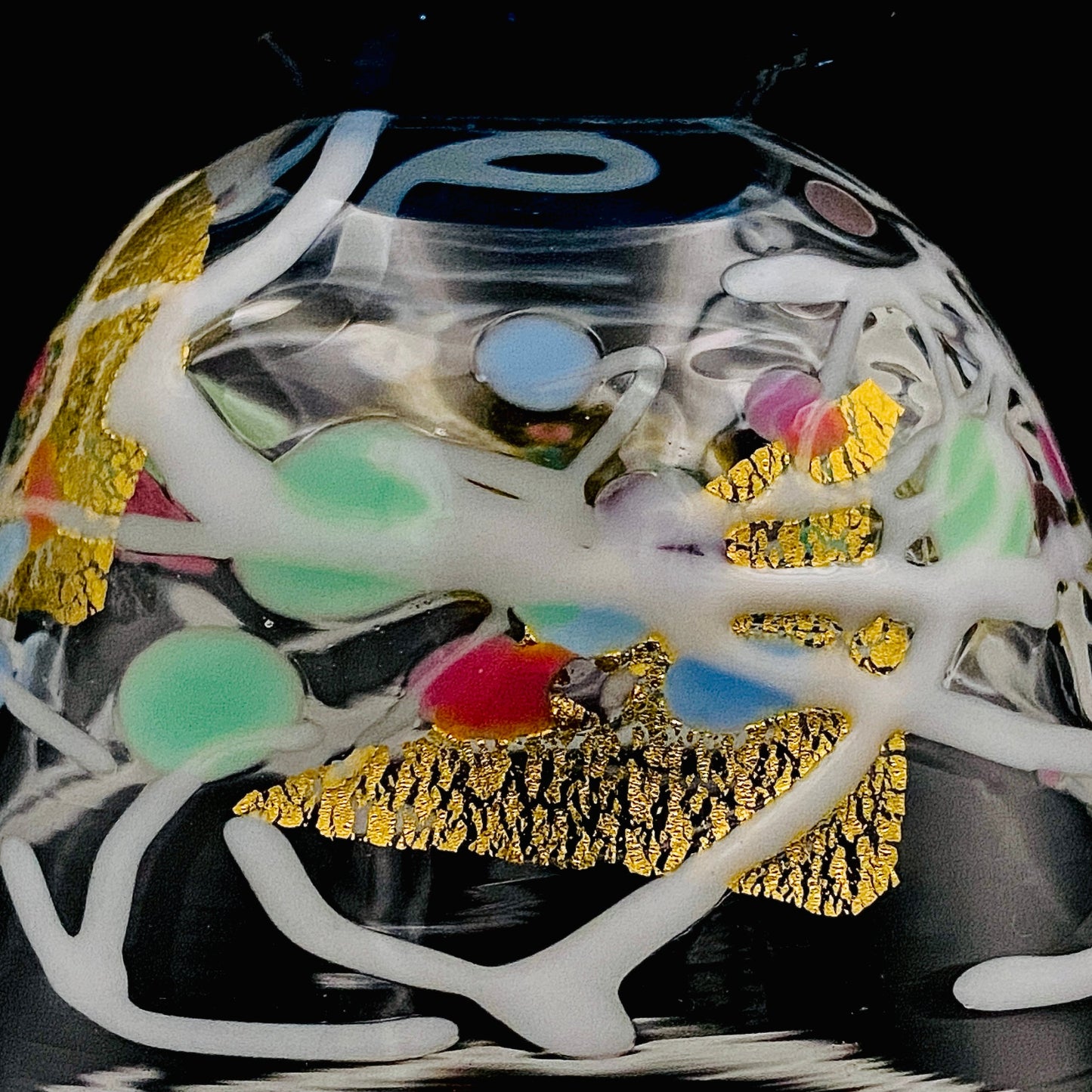 石井 康治 作 手吹き硝子 白硝子 海月 クラゲ #94