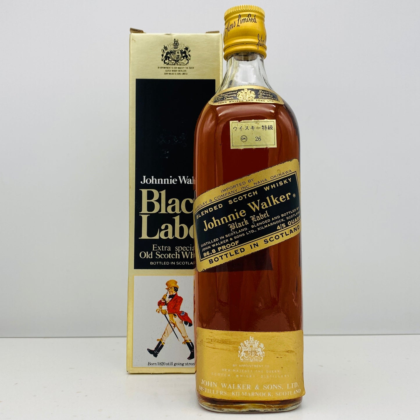 1970年代前半流通、ジョニーウォーカー ブラックラベル 86.8PROOF 4/5QUART #95