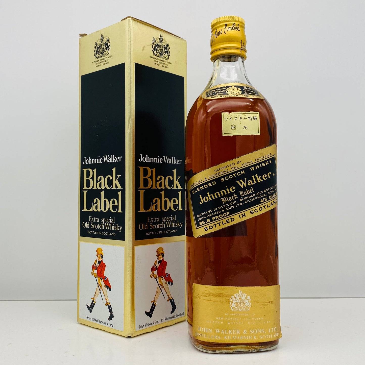1970年代前半流通、ジョニーウォーカー ブラックラベル 86.8PROOF 4/5QUART #95