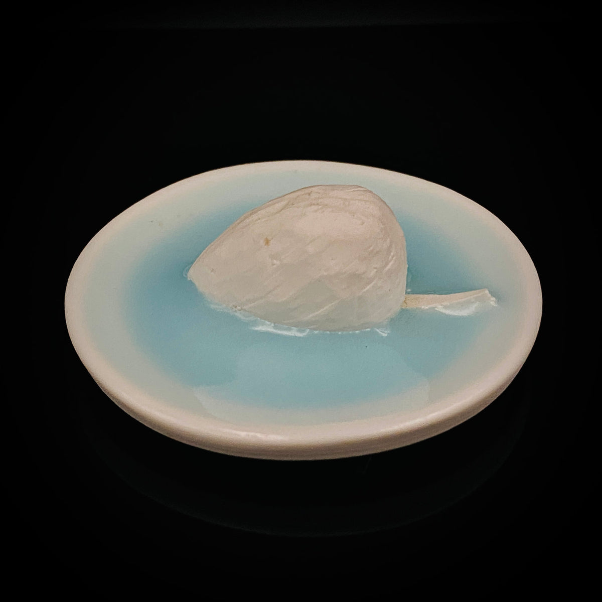 Metropolitan Museum of Art Collection Artist, Japan Ceramic Art Exhibition Grand Prix Winner: Shigekazu Nagae - "Form of Tsuchinoto-Ne" Celadon Glazed Porcelain Covered Sake Vessel, Japanese Shot Glass, Made in 2007 #387