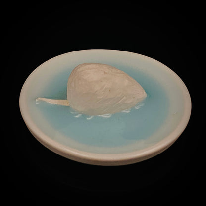 Metropolitan Museum of Art Collection Artist, Japan Ceramic Art Exhibition Grand Prix Winner: Shigekazu Nagae - "Form of Tsuchinoto-Ne" Celadon Glazed Porcelain Covered Sake Vessel, Japanese Shot Glass, Made in 2007 #387