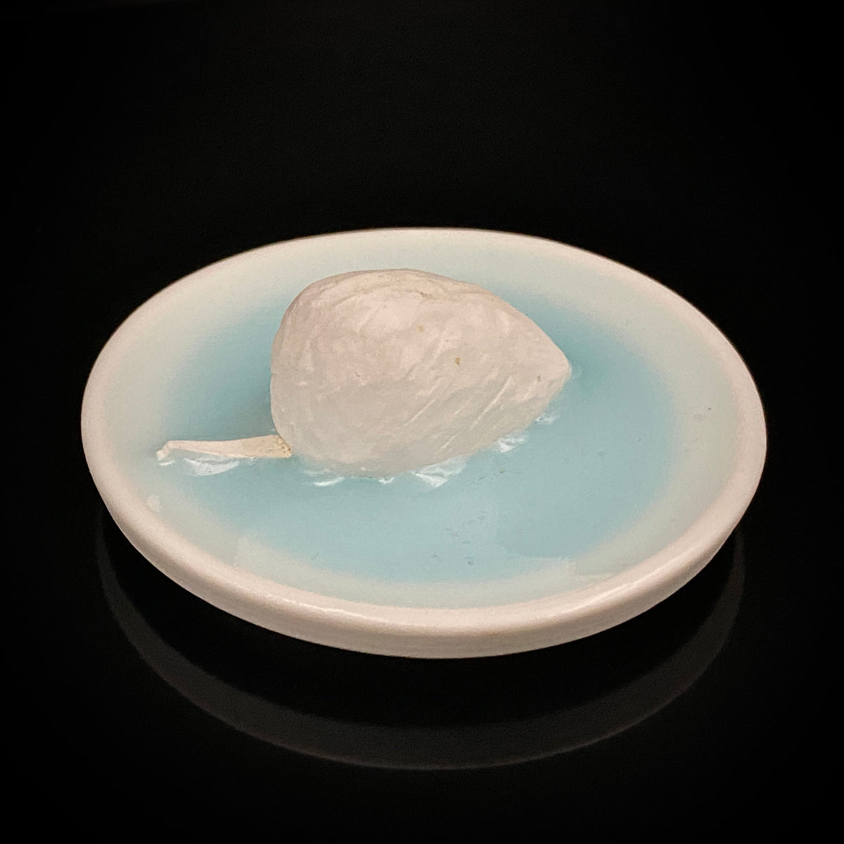 Metropolitan Museum of Art Collection Artist, Japan Ceramic Art Exhibition Grand Prix Winner: Shigekazu Nagae - "Form of Tsuchinoto-Ne" Celadon Glazed Porcelain Covered Sake Vessel, Japanese Shot Glass, Made in 2007 #387