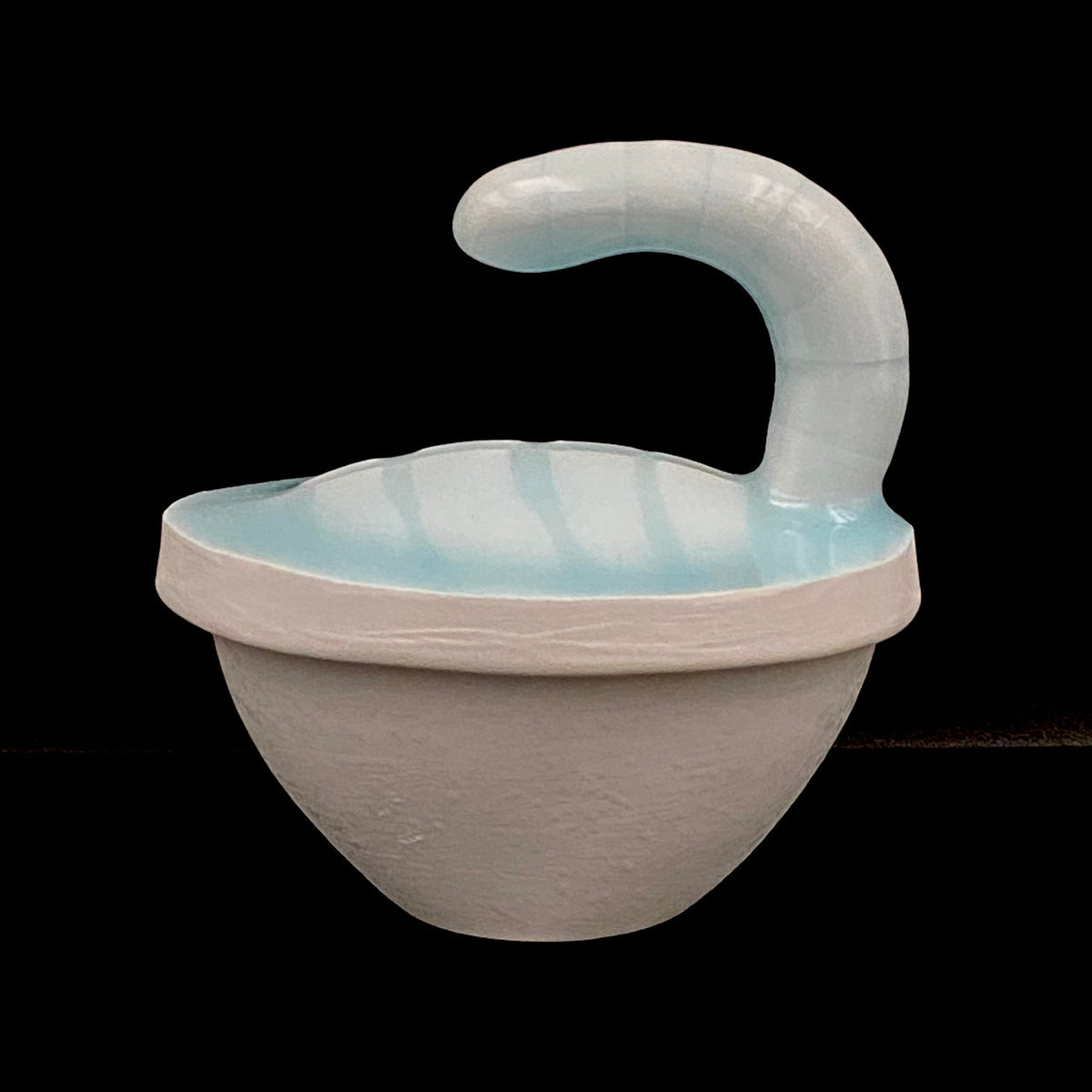 Metropolitan Museum of Art Collection Artist, Japan Ceramic Art Exhibition Grand Prix Winner: Shigekazu Nagae - "Form of Kanoe-Tora" Celadon Glazed Porcelain Covered Sake Vessel, Japanese Shot Glass, Made in 2009 #389