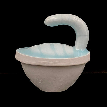 Metropolitan Museum of Art Collection Artist, Japan Ceramic Art Exhibition Grand Prix Winner: Shigekazu Nagae - "Form of Kanoe-Tora" Celadon Glazed Porcelain Covered Sake Vessel, Japanese Shot Glass, Made in 2009 #389
