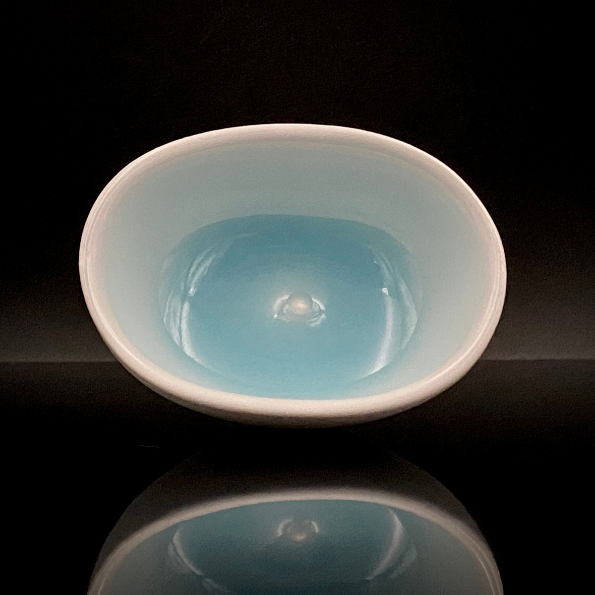 Metropolitan Museum of Art Collection Artist, Japan Ceramic Art Exhibition Grand Prix Winner: Shigekazu Nagae - "Form of Kanoe-Tora" Celadon Glazed Porcelain Covered Sake Vessel, Japanese Shot Glass, Made in 2009 #389