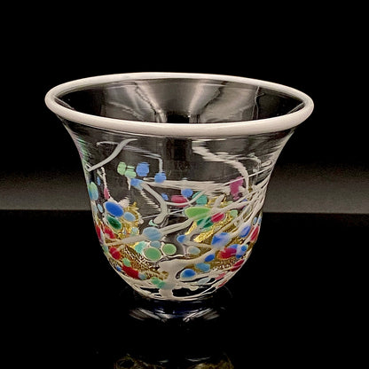 石井 康治 作 手吹き硝子 白硝子 海月 クラゲ #97