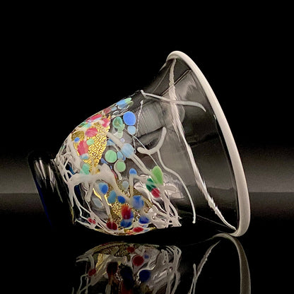 石井 康治 作 手吹き硝子 白硝子 海月 クラゲ #97