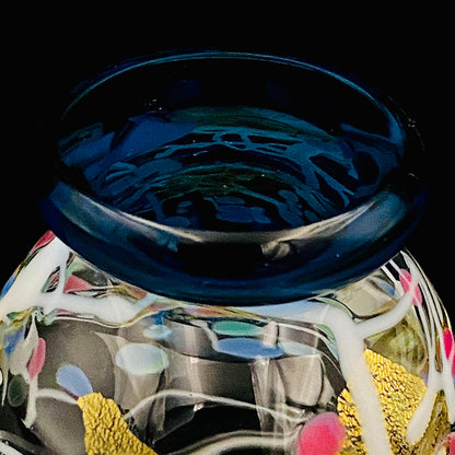 石井 康治 作 手吹き硝子 白硝子 海月 クラゲ #97