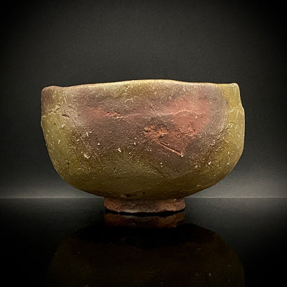 Member of Japan Kogei Association, Taizo Ishino, Anagama Fired Bizen Tea Bowl, Japanese-Style Rocks Glass, Accompanied by Brochure with Essay by Akutagawa Prize-Winning Author Tetsuro Miura #446