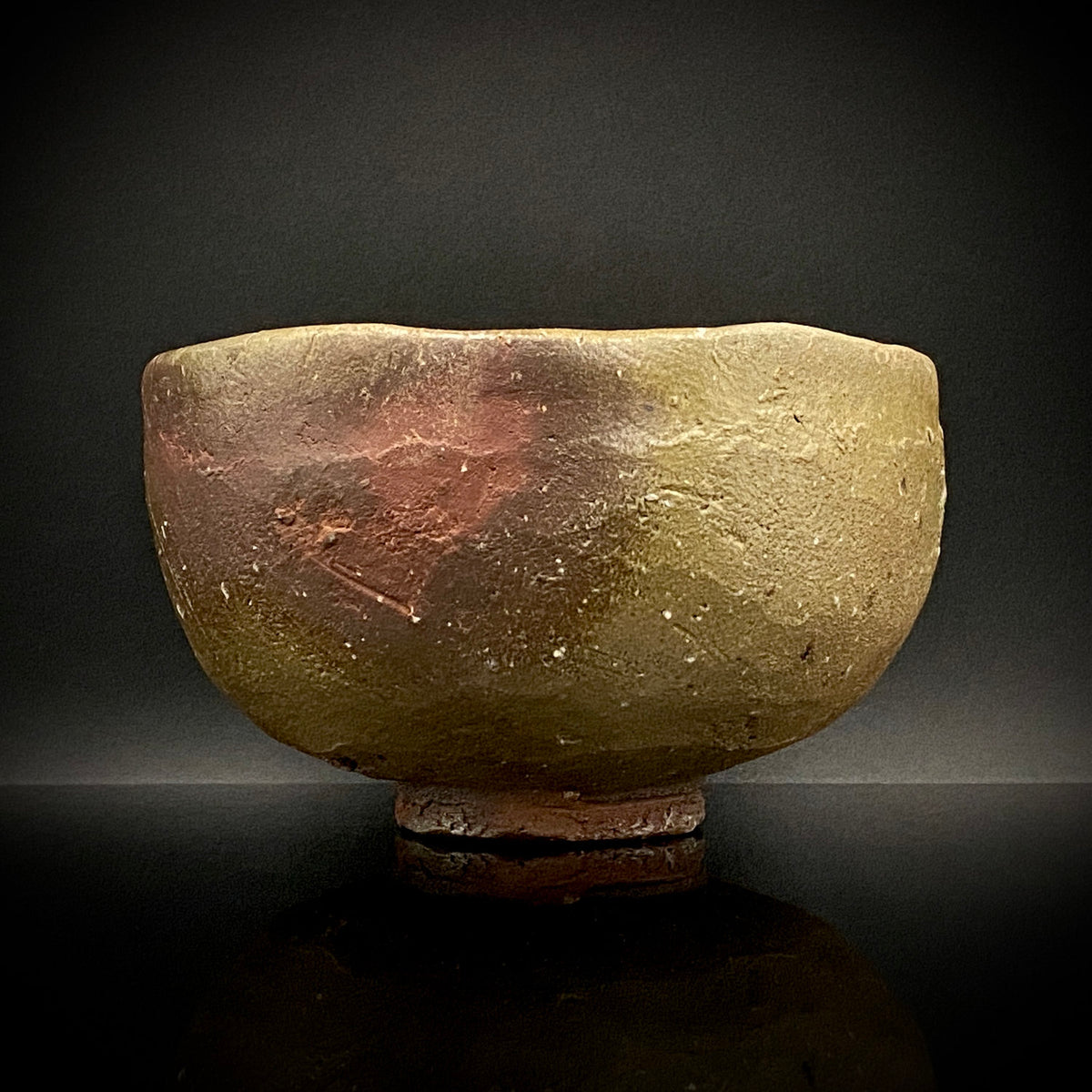 Member of Japan Kogei Association, Taizo Ishino, Anagama Fired Bizen Tea Bowl, Japanese-Style Rocks Glass, Accompanied by Brochure with Essay by Akutagawa Prize-Winning Author Tetsuro Miura #446