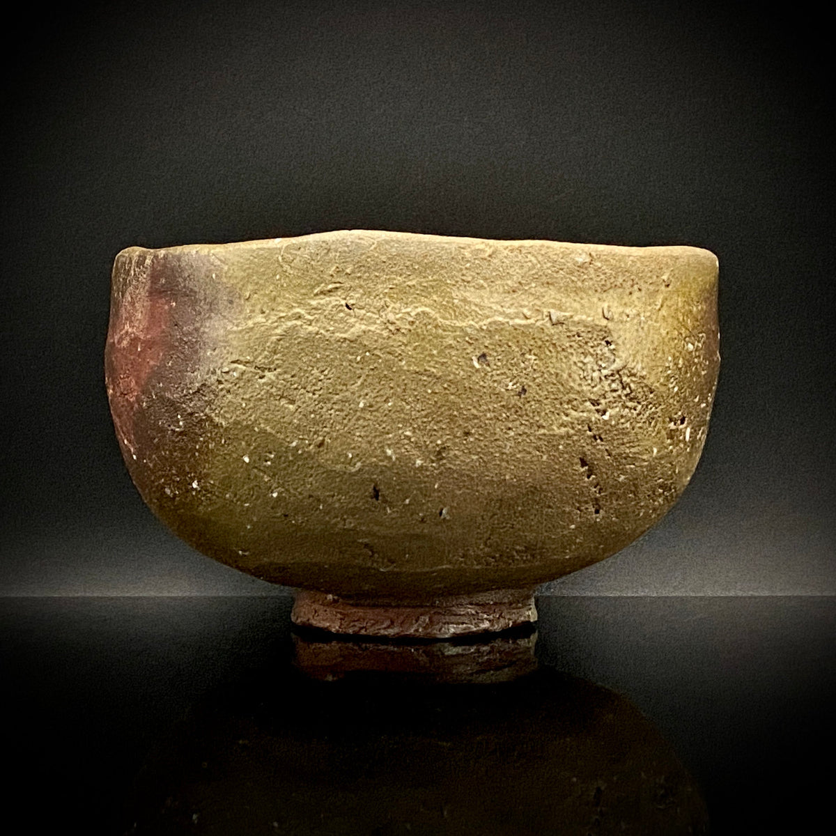 Member of Japan Kogei Association, Taizo Ishino, Anagama Fired Bizen Tea Bowl, Japanese-Style Rocks Glass, Accompanied by Brochure with Essay by Akutagawa Prize-Winning Author Tetsuro Miura #446