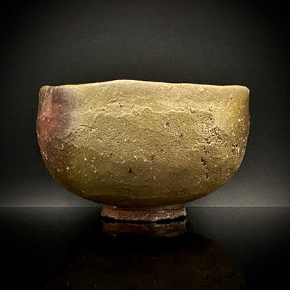 Member of Japan Kogei Association, Taizo Ishino, Anagama Fired Bizen Tea Bowl, Japanese-Style Rocks Glass, Accompanied by Brochure with Essay by Akutagawa Prize-Winning Author Tetsuro Miura #446