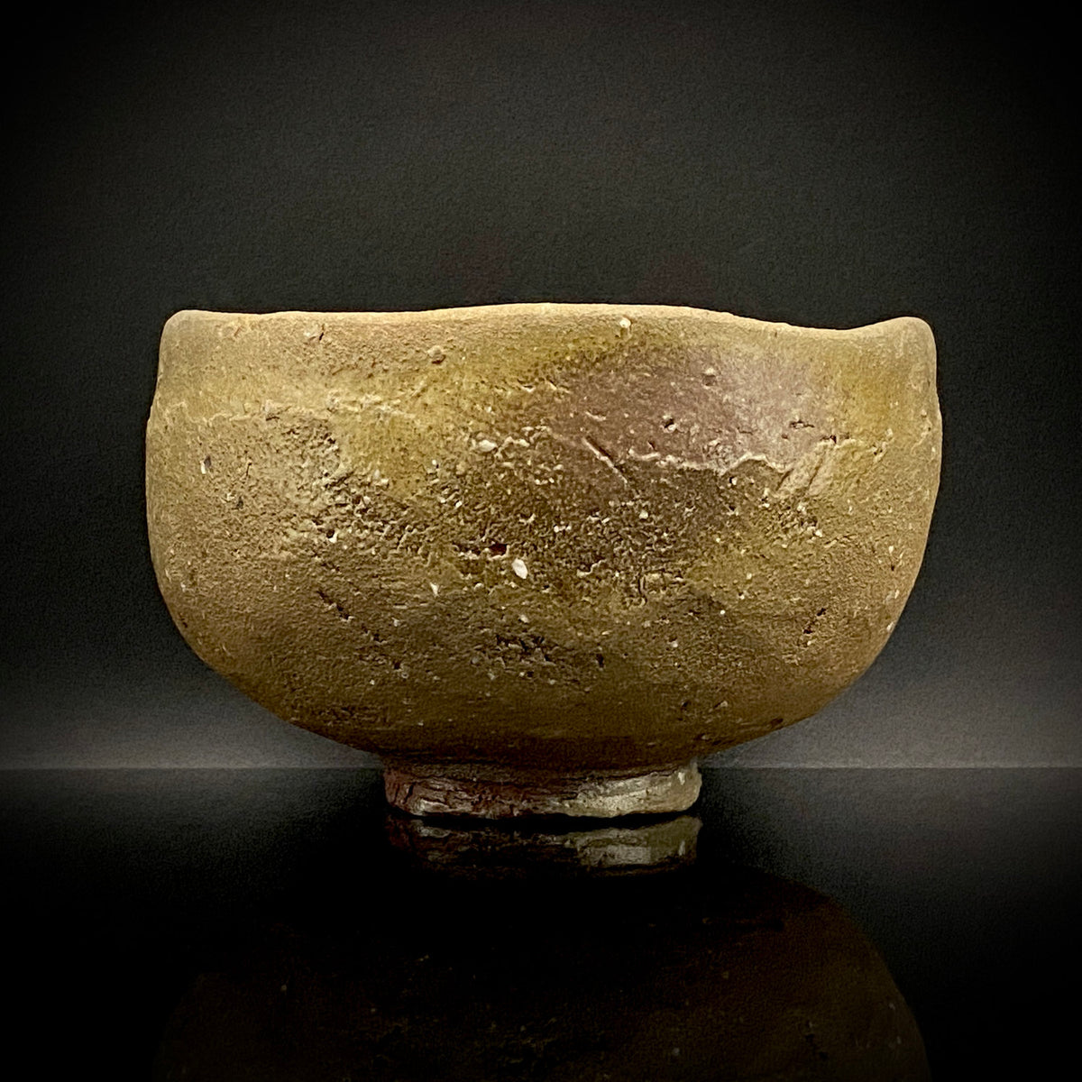 Member of Japan Kogei Association, Taizo Ishino, Anagama Fired Bizen Tea Bowl, Japanese-Style Rocks Glass, Accompanied by Brochure with Essay by Akutagawa Prize-Winning Author Tetsuro Miura #446