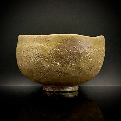 Member of Japan Kogei Association, Taizo Ishino, Anagama Fired Bizen Tea Bowl, Japanese-Style Rocks Glass, Accompanied by Brochure with Essay by Akutagawa Prize-Winning Author Tetsuro Miura #446