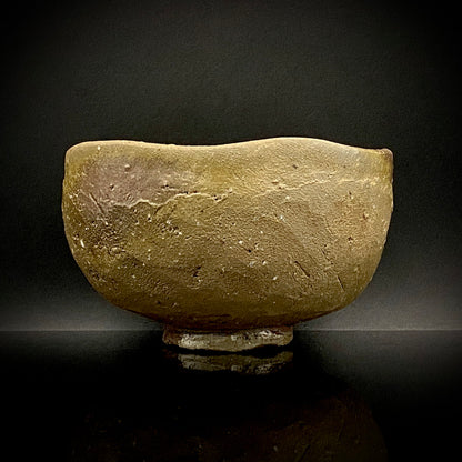 Member of Japan Kogei Association, Taizo Ishino, Anagama Fired Bizen Tea Bowl, Japanese-Style Rocks Glass, Accompanied by Brochure with Essay by Akutagawa Prize-Winning Author Tetsuro Miura #446
