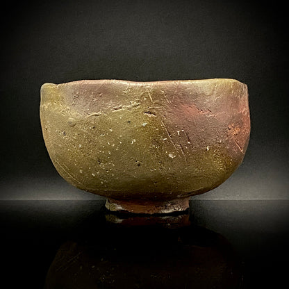 Member of Japan Kogei Association, Taizo Ishino, Anagama Fired Bizen Tea Bowl, Japanese-Style Rocks Glass, Accompanied by Brochure with Essay by Akutagawa Prize-Winning Author Tetsuro Miura #446