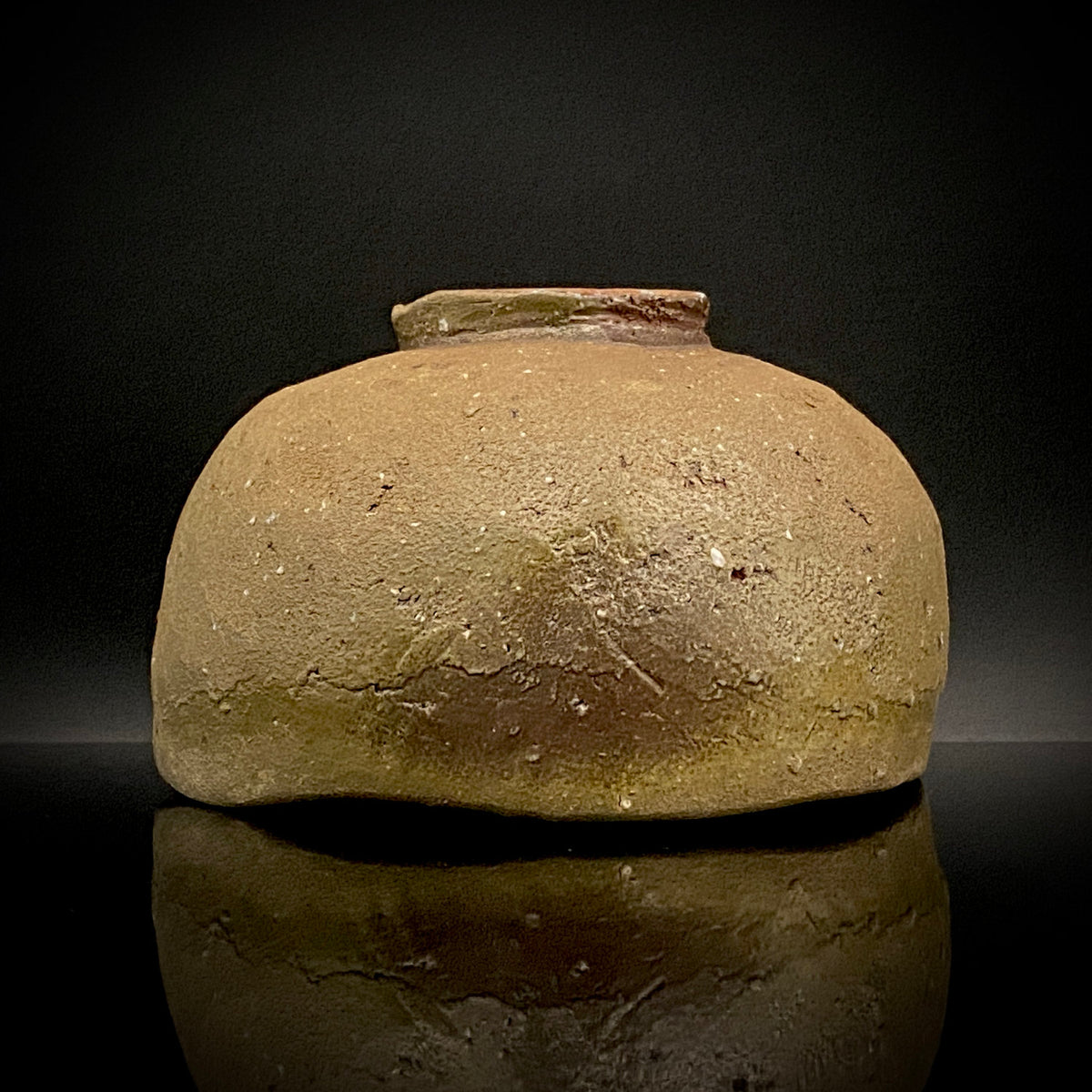 Member of Japan Kogei Association, Taizo Ishino, Anagama Fired Bizen Tea Bowl, Japanese-Style Rocks Glass, Accompanied by Brochure with Essay by Akutagawa Prize-Winning Author Tetsuro Miura #446