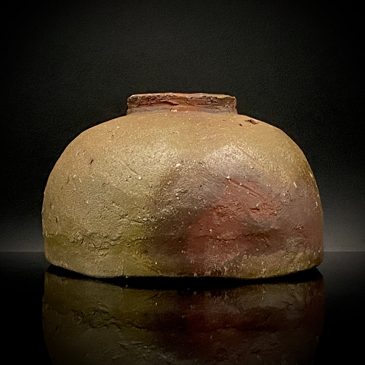 Member of Japan Kogei Association, Taizo Ishino, Anagama Fired Bizen Tea Bowl, Japanese-Style Rocks Glass, Accompanied by Brochure with Essay by Akutagawa Prize-Winning Author Tetsuro Miura #446