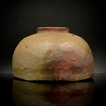 Member of Japan Kogei Association, Taizo Ishino, Anagama Fired Bizen Tea Bowl, Japanese-Style Rocks Glass, Accompanied by Brochure with Essay by Akutagawa Prize-Winning Author Tetsuro Miura #446