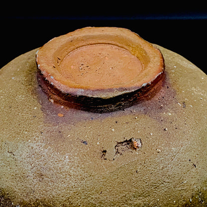 Member of Japan Kogei Association, Taizo Ishino, Anagama Fired Bizen Tea Bowl, Japanese-Style Rocks Glass, Accompanied by Brochure with Essay by Akutagawa Prize-Winning Author Tetsuro Miura #446