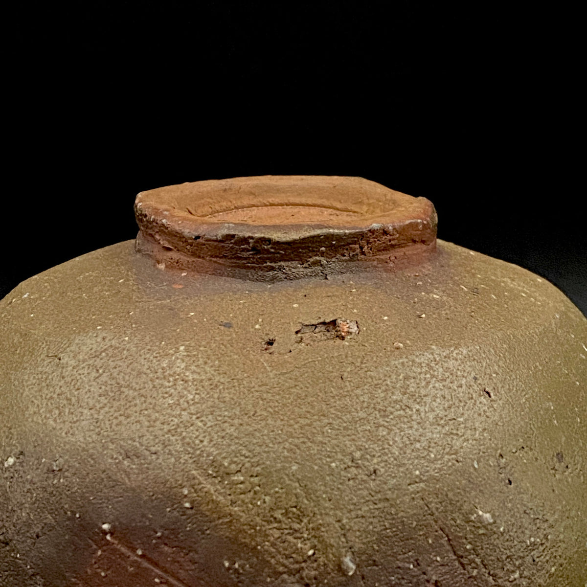 Member of Japan Kogei Association, Taizo Ishino, Anagama Fired Bizen Tea Bowl, Japanese-Style Rocks Glass, Accompanied by Brochure with Essay by Akutagawa Prize-Winning Author Tetsuro Miura #446