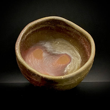 Member of Japan Kogei Association, Taizo Ishino, Anagama Fired Bizen Tea Bowl, Japanese-Style Rocks Glass, Accompanied by Brochure with Essay by Akutagawa Prize-Winning Author Tetsuro Miura #446