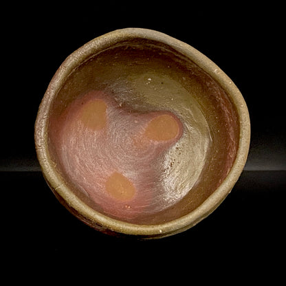 Member of Japan Kogei Association, Taizo Ishino, Anagama Fired Bizen Tea Bowl, Japanese-Style Rocks Glass, Accompanied by Brochure with Essay by Akutagawa Prize-Winning Author Tetsuro Miura #446