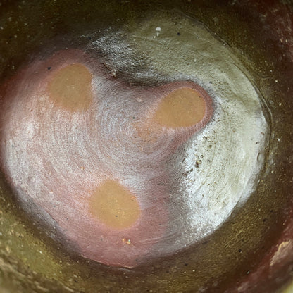 Member of Japan Kogei Association, Taizo Ishino, Anagama Fired Bizen Tea Bowl, Japanese-Style Rocks Glass, Accompanied by Brochure with Essay by Akutagawa Prize-Winning Author Tetsuro Miura #446