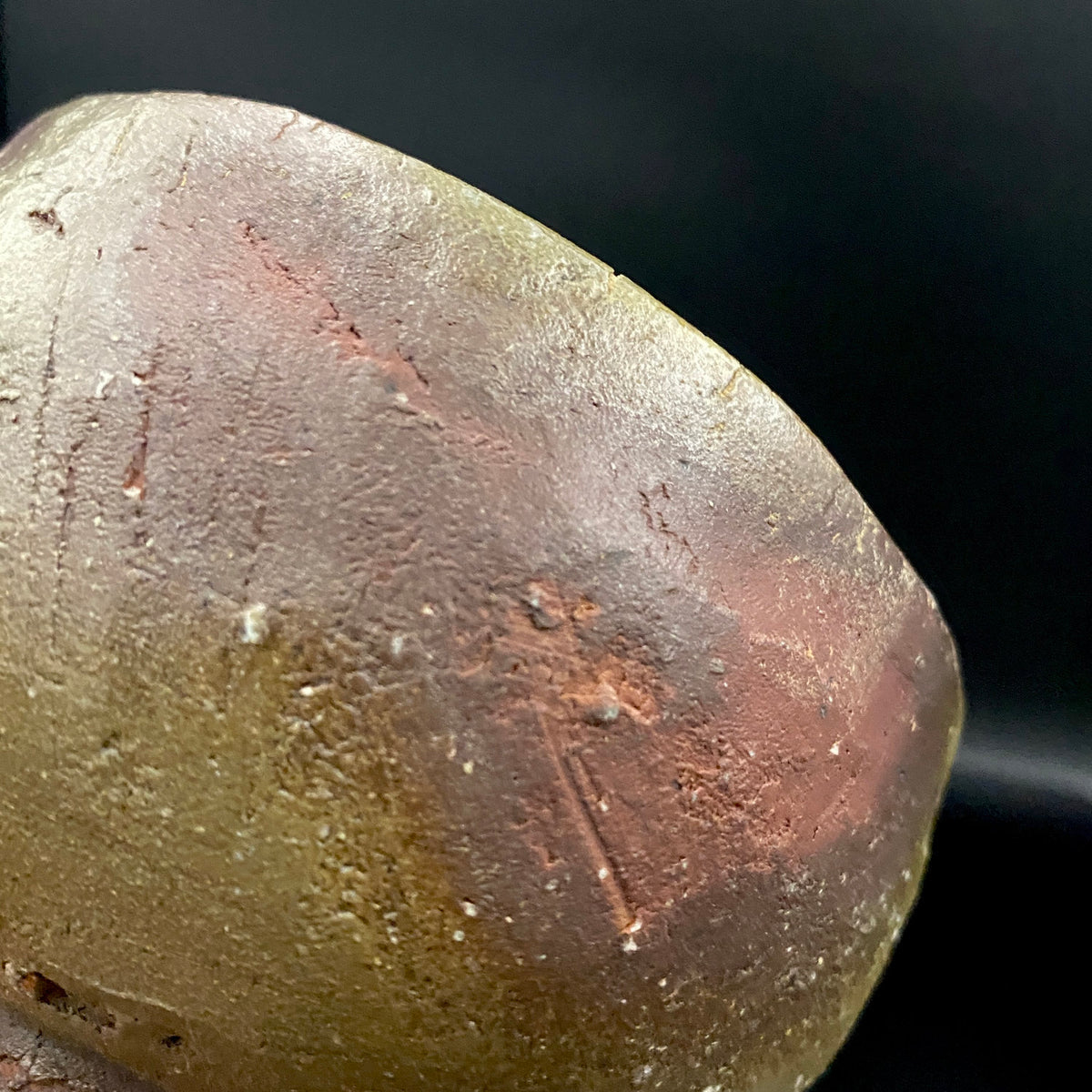 Member of Japan Kogei Association, Taizo Ishino, Anagama Fired Bizen Tea Bowl, Japanese-Style Rocks Glass, Accompanied by Brochure with Essay by Akutagawa Prize-Winning Author Tetsuro Miura #446