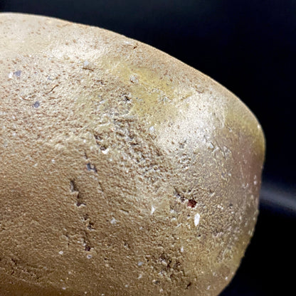 Member of Japan Kogei Association, Taizo Ishino, Anagama Fired Bizen Tea Bowl, Japanese-Style Rocks Glass, Accompanied by Brochure with Essay by Akutagawa Prize-Winning Author Tetsuro Miura #446