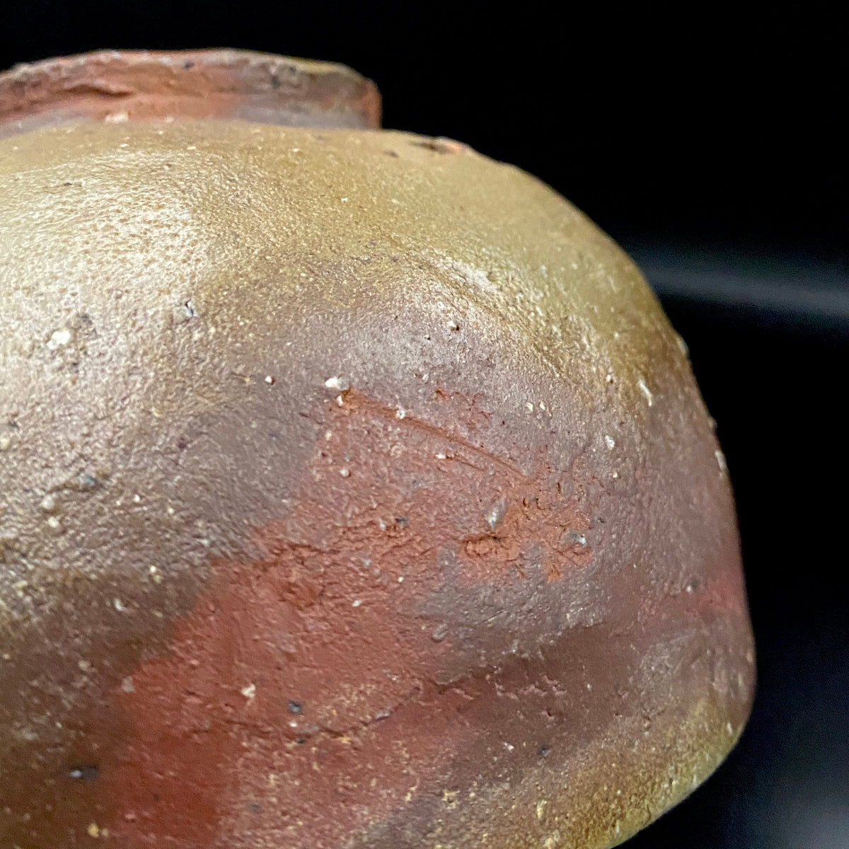 Member of Japan Kogei Association, Taizo Ishino, Anagama Fired Bizen Tea Bowl, Japanese-Style Rocks Glass, Accompanied by Brochure with Essay by Akutagawa Prize-Winning Author Tetsuro Miura #446