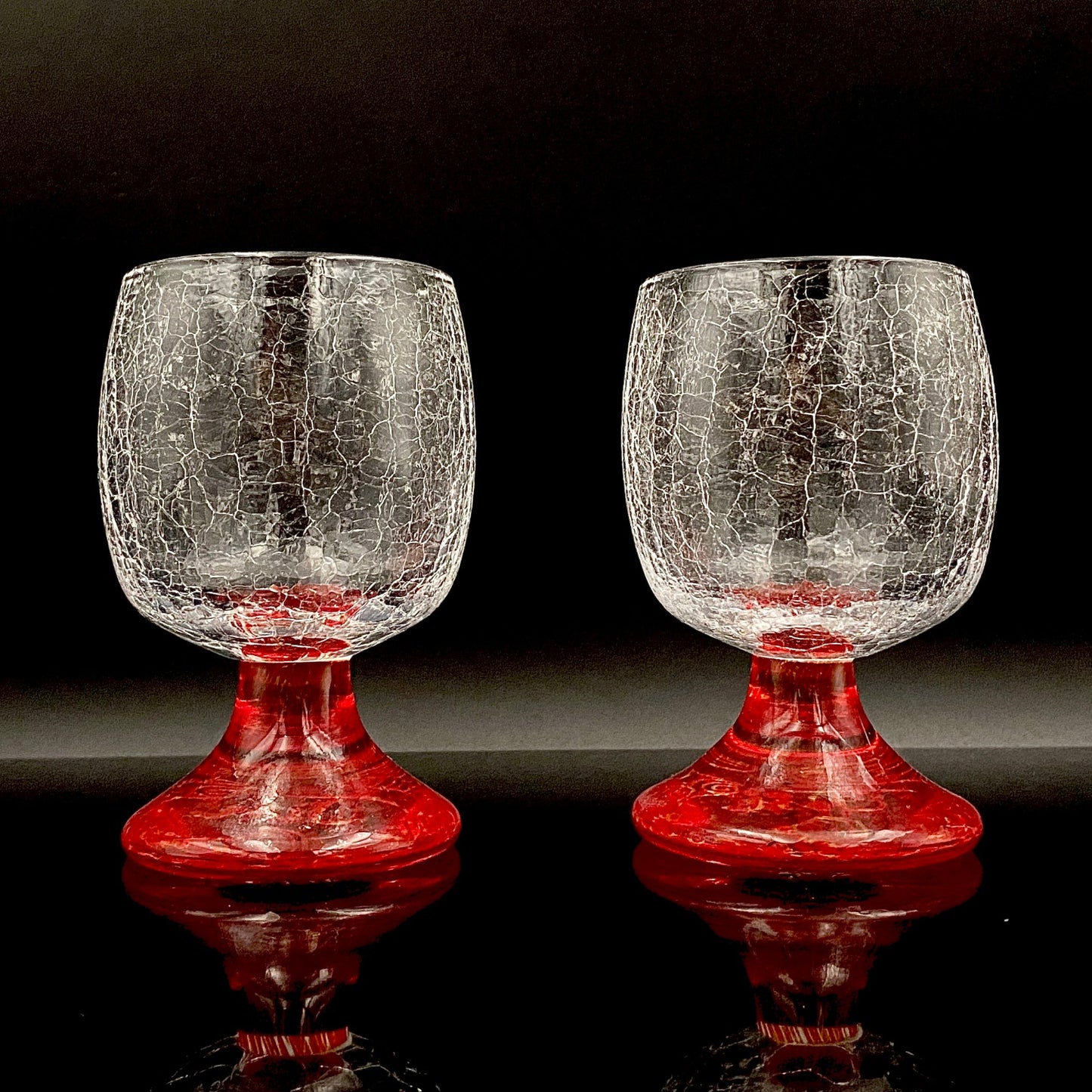 坂田 甚内（Jin）作 手吹き硝子 玻璃盃深甚紋グラス 2点セット #102