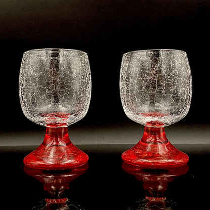 坂田 甚内（Jin）作 手吹き硝子 玻璃盃深甚紋グラス 2点セット #102