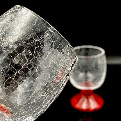 坂田 甚内（Jin）作 手吹き硝子 玻璃盃深甚紋グラス 2点セット #102