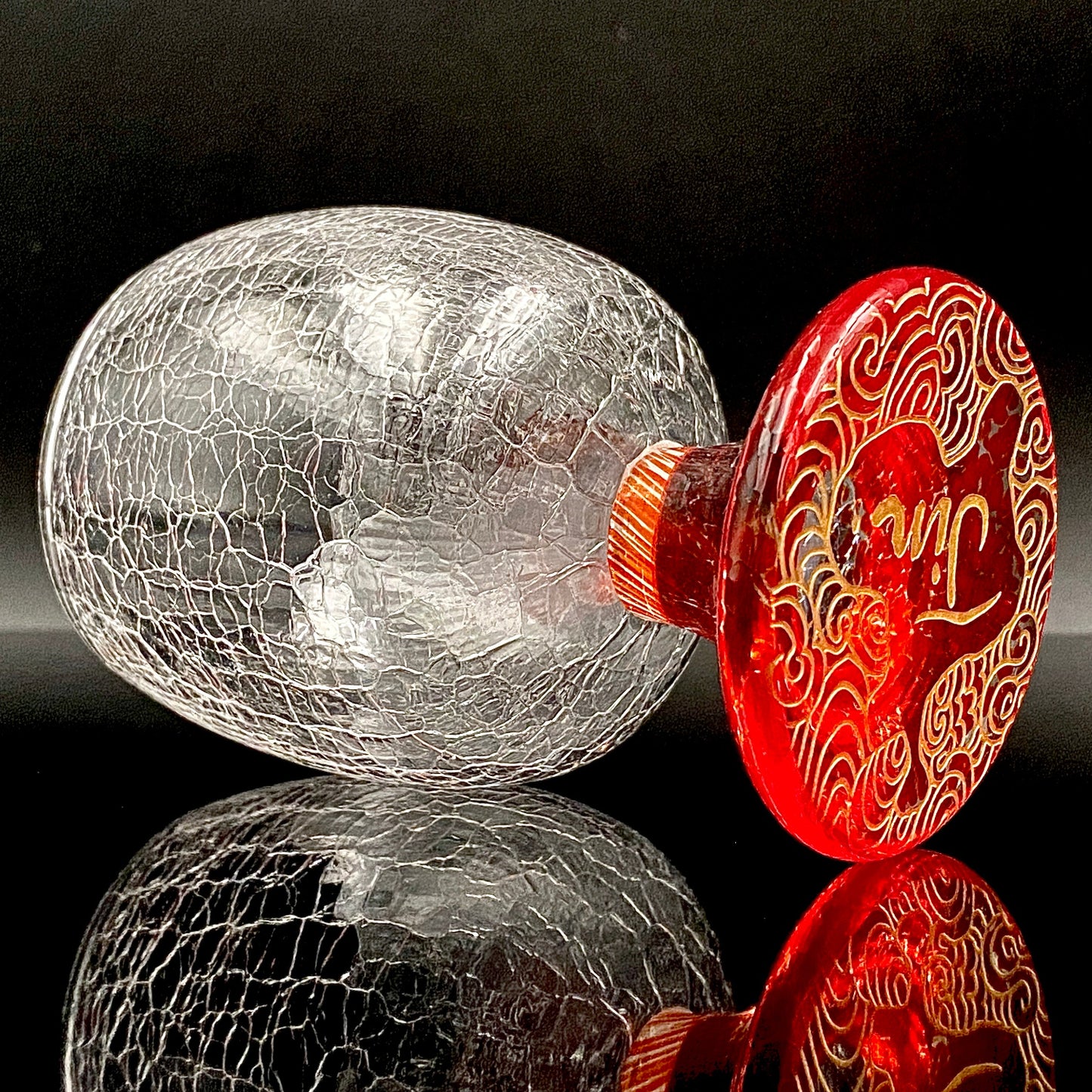 坂田 甚内（Jin）作 手吹き硝子 玻璃盃深甚紋グラス #103