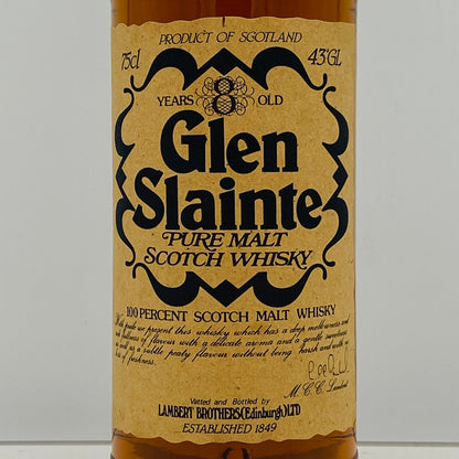 1980年代前半流通、Glen Slainte（グレン スランシ）8 Years old, PURE MALT Scotch Whisky 750ml, 43% #110