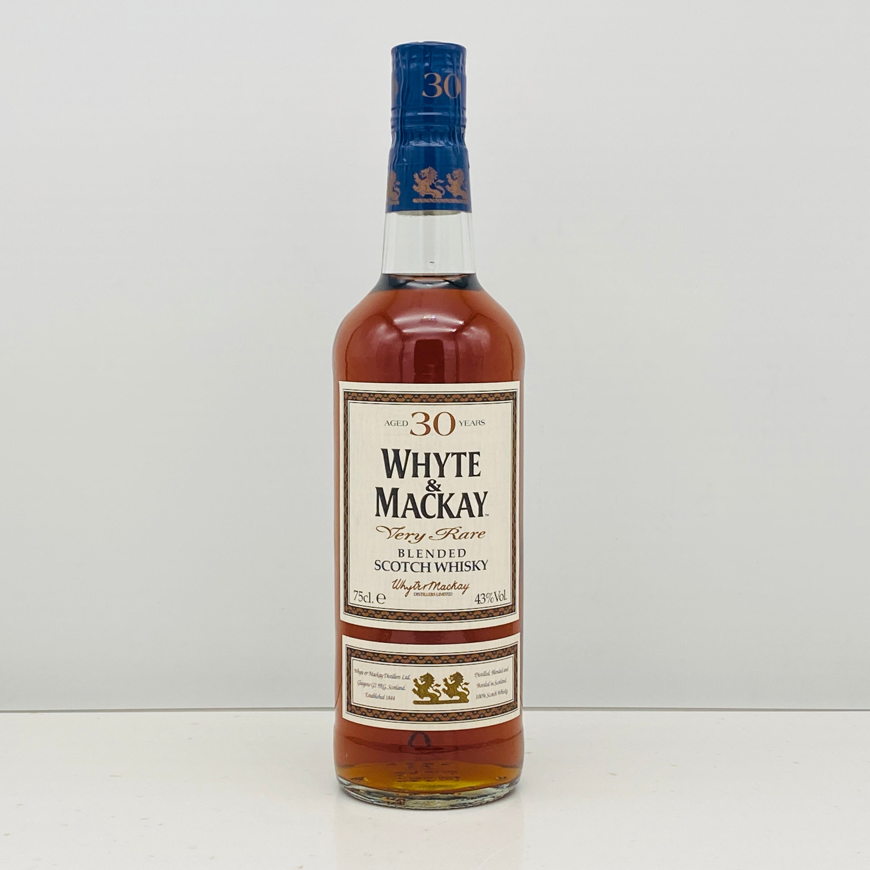 WHYTE & MACKAY 30年 ブレンデッドスコッチウイスキー　未開栓 1990年代流通、ホワイトマッカイ（WHITE&MACKAY）30年、750ml, 43