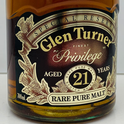 1980年代流通、グレンターナー（Glen Turner）21年、スコッチモルトウィスキー、700ml, 43% #114