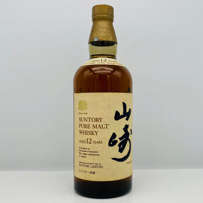 1980年代後半流通、山崎12年 ピュアモルト（YAMAZAKI PURE MALT） ウイスキー特級、760ml、43%