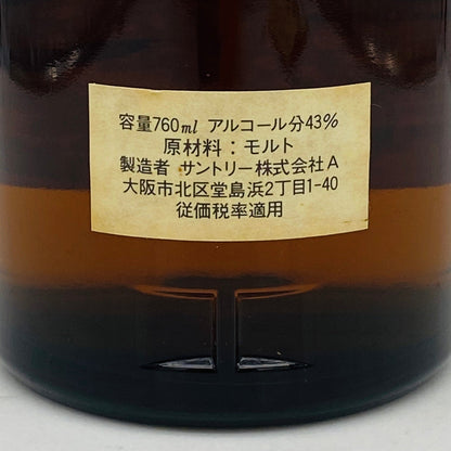 1980年代後半流通、山崎12年 ピュアモルト（YAMAZAKI PURE MALT） ウイスキー特級、760ml、43%