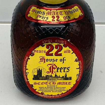 1980年代流通、ハウスオブピアーズ（House of Peers）22年、スコッチモルトウィスキー、750ml, 43% #118
