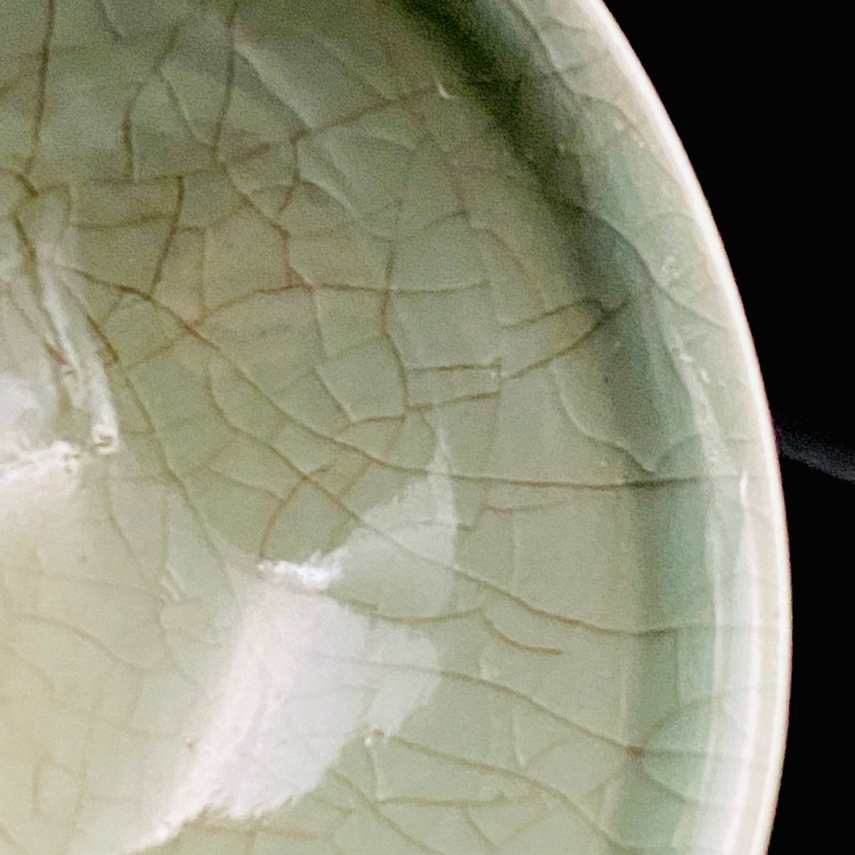 Japan Traditional Art Crafts Exhibition Selected Artist, Japan Art Crafts Association Associate Member, Hidekazu Nakamura, Celadon Tenmoku Bowl with Multi-Layered Ice-Crackle Craquelure, Japanese-Style Rocks Glass #436