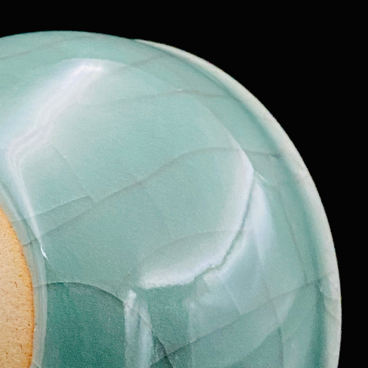 Japan Traditional Art Crafts Exhibition Selected Artist, Japan Art Crafts Association Associate Member, Hidekazu Nakamura, Celadon Tenmoku Bowl with Multi-Layered Ice-Crackle Craquelure, Japanese-Style Rocks Glass #436