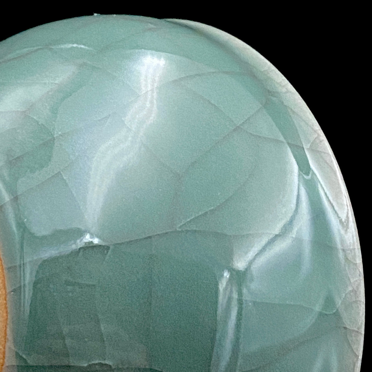 Japan Traditional Art Crafts Exhibition Selected Artist, Japan Art Crafts Association Associate Member, Hidekazu Nakamura, Celadon Tenmoku Bowl with Multi-Layered Ice-Crackle Craquelure, Japanese-Style Rocks Glass #436