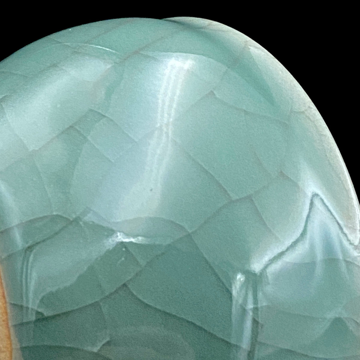 Japan Traditional Art Crafts Exhibition Selected Artist, Japan Art Crafts Association Associate Member, Hidekazu Nakamura, Celadon Tenmoku Bowl with Multi-Layered Ice-Crackle Craquelure, Japanese-Style Rocks Glass #436