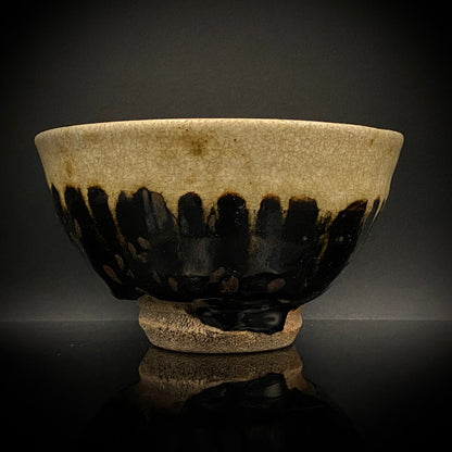 勲五等瑞宝章受章 益子民藝の草分け 佐久間 藤太郎 作 飴釉打掛 刷毛目茶碗 和のロックグラス 訳あり #435