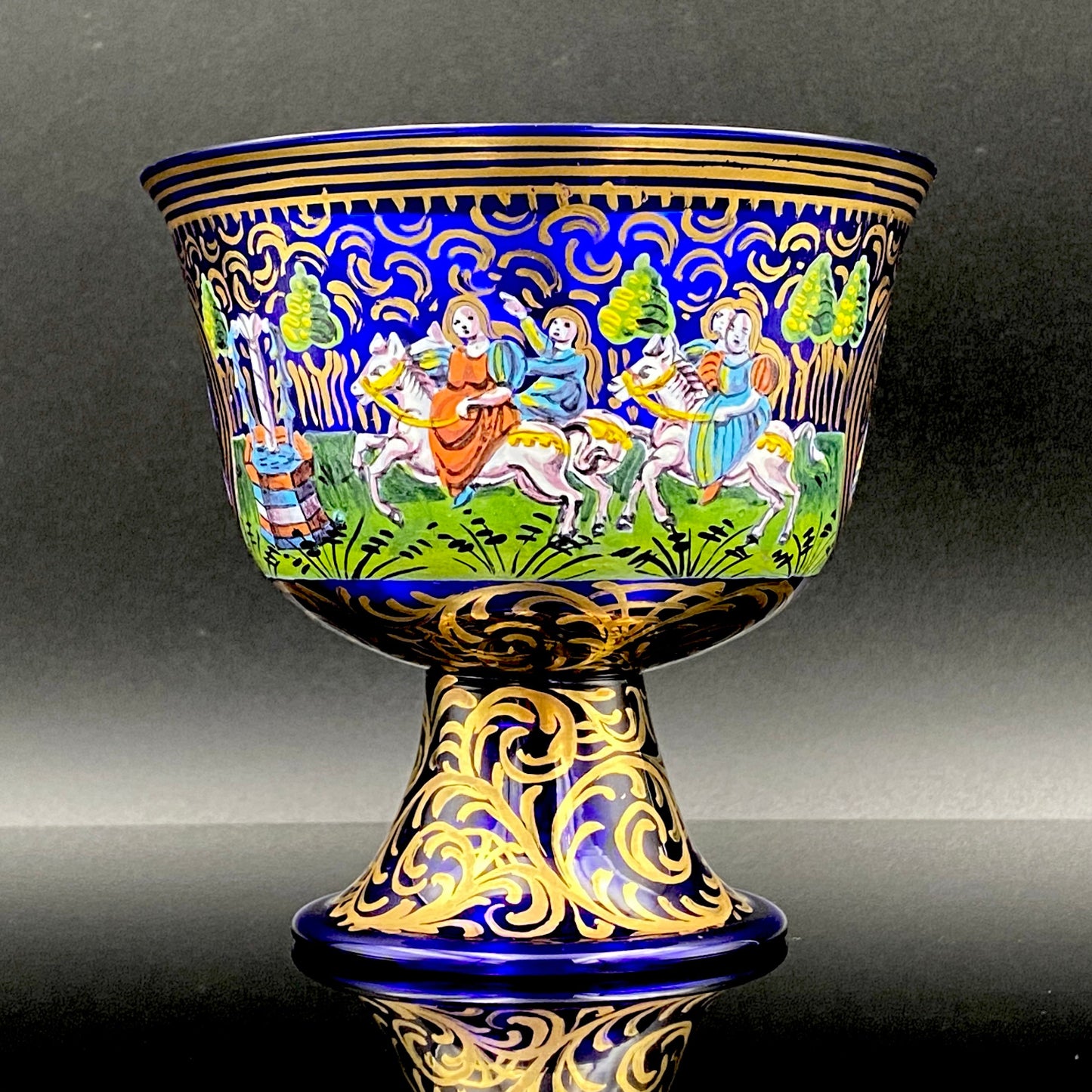 ルネサンス最初期の傑作、ムラーノ硝子美術館収蔵「バロヴィエ婚礼杯（Coppa Barovier）」の復刻作品、1950年代制作 #116