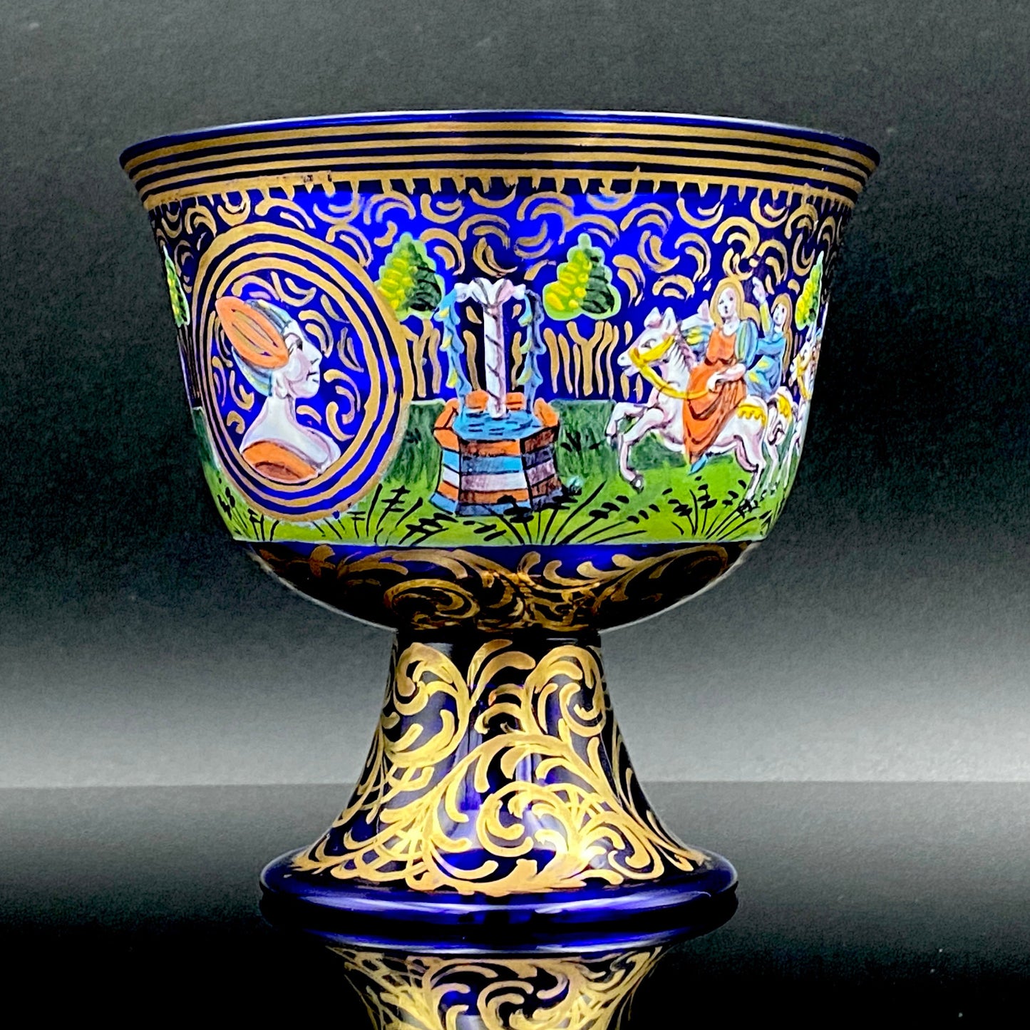 ルネサンス最初期の傑作、ムラーノ硝子美術館収蔵「バロヴィエ婚礼杯（Coppa Barovier）」の復刻作品、1950年代制作 #116