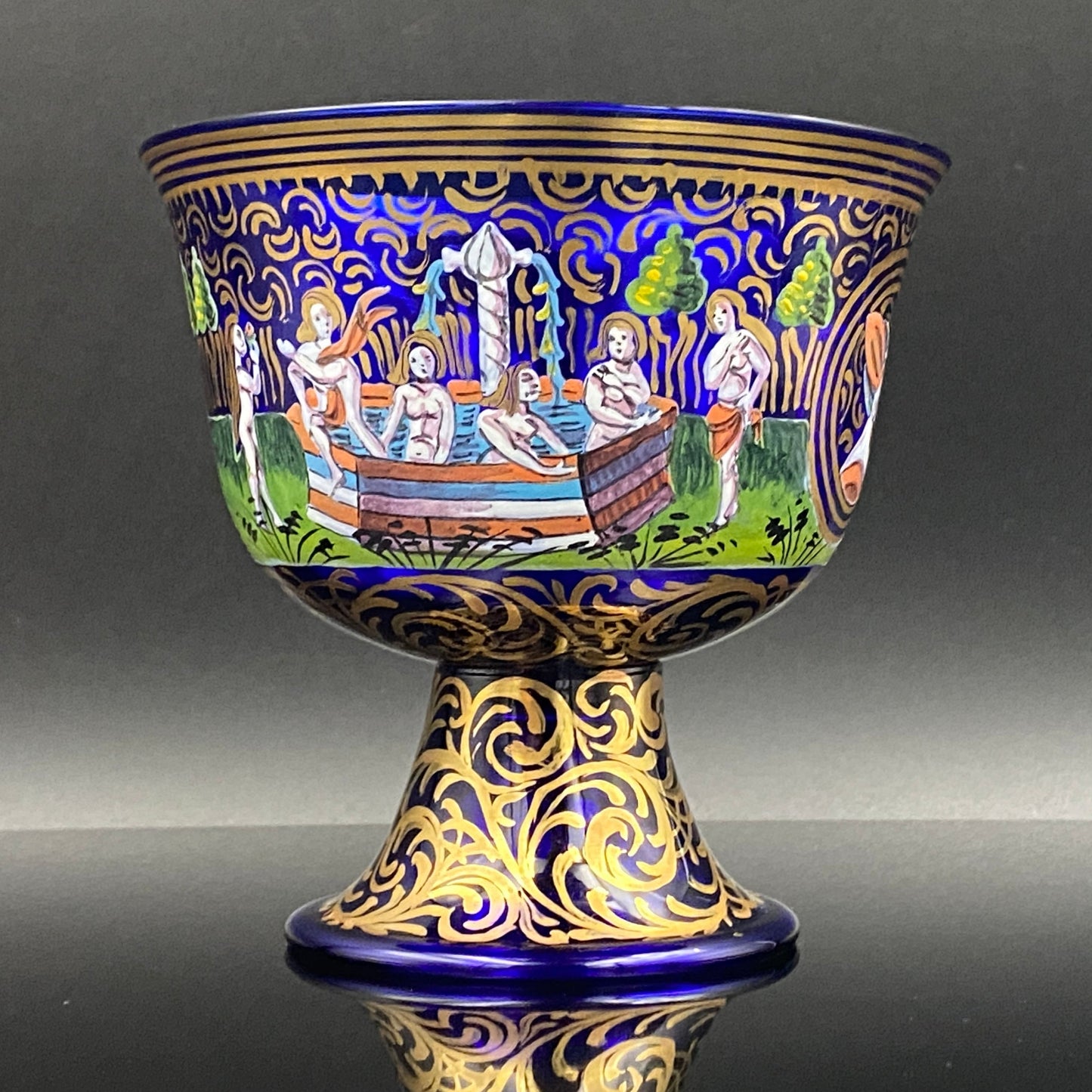 ルネサンス最初期の傑作、ムラーノ硝子美術館収蔵「バロヴィエ婚礼杯（Coppa Barovier）」の復刻作品、1950年代制作 #116